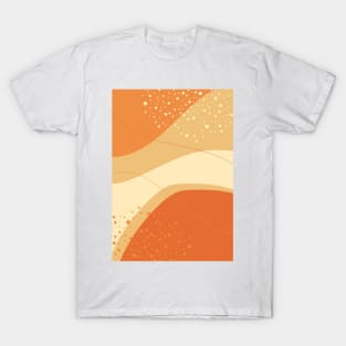 Modern Abstract Organic Shapes in Yellow and Orange T-Shirt